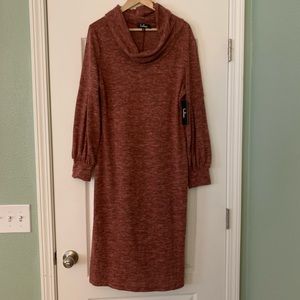 NWT Lulu’s Cowl Neck Midi Sweater Dress